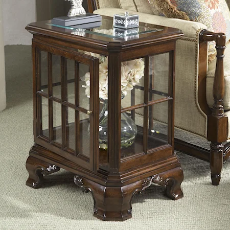 Manchester Curio Table with Glass Top and Door